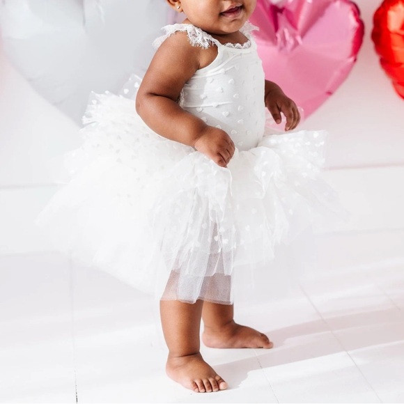 White Tulle Tutu Romper Dress - Picture 1 of 9